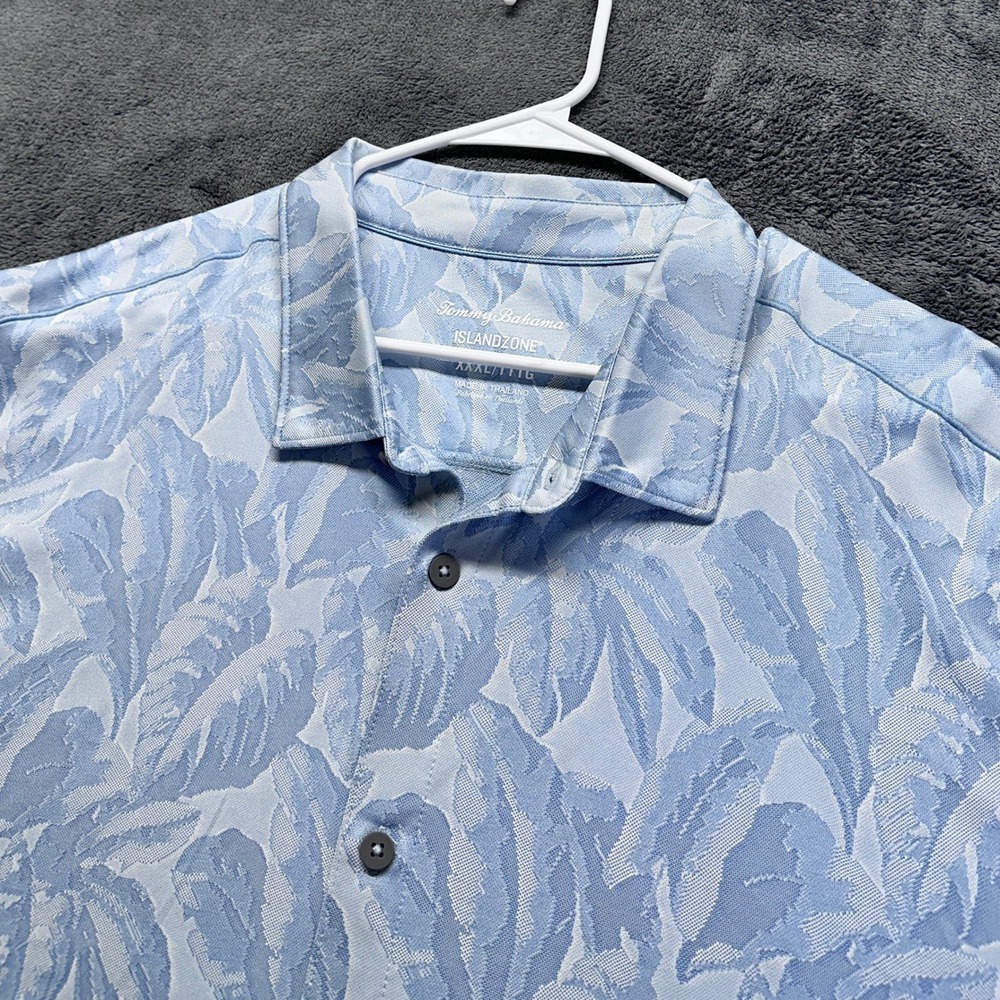 Tommy Bahama Button Front Shirt Mens XXXL Blue IslandZone Tropical Palm Print